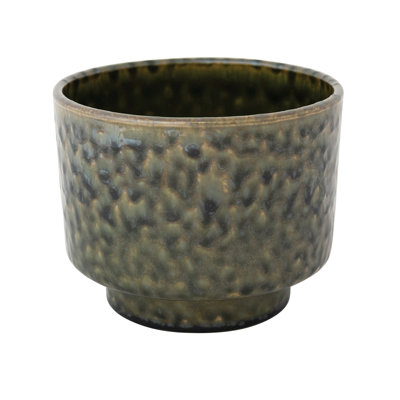 Stoneware Footed Planter in Reactive Glaze