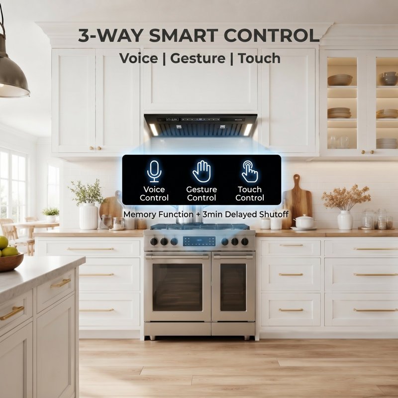 Hotte intégrée de 30 pouces, hotte convertible sans conduit avec aspiration puissante de 900 pi³ / min, hotte de cuisine intégrée en acier inoxydable à commande tactile, filtre allant au lave-vaisselle et garantie de 5 ans