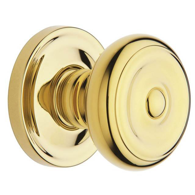 Colonial Passage Door Knob, Lifetime (PVD) Polished Brass