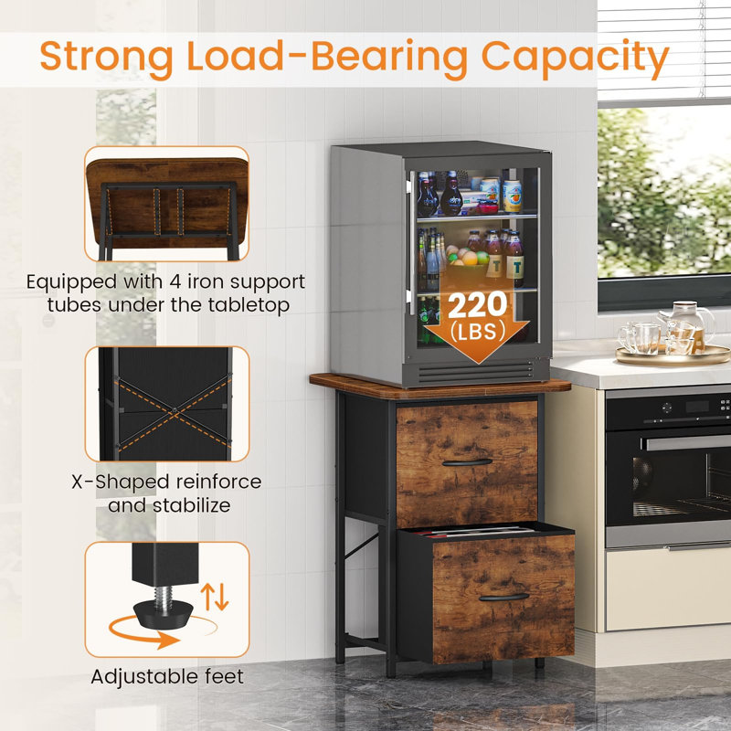 Mini Fridge Stand with Storage, Retro