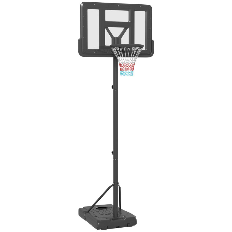 SPORTNOW Basketball Hoop and Stand Height Adjustable 2-3.05m Black
