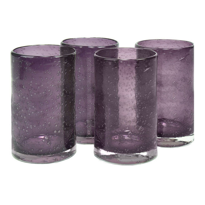 Abingdon 17oz. Handmade Highball Glass Set, Plum