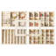 Plateaux à bijoux empilables, organisateur de bijoux à tiroir en velours avec couvercle en verre, rangement multifonctionnel à bijoux 5 en 1 (beige)