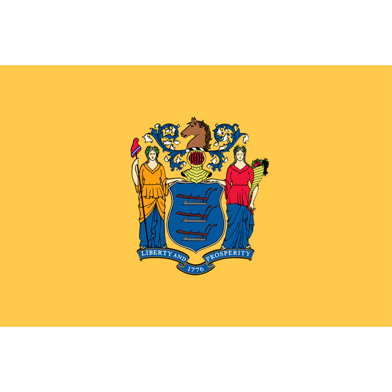 New Jersey State, H 27 po x l 40 po