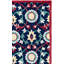 Tapis oriental en laine / coton touffeté à la main Blossom - rouge / bleu marine / bleu-579131944