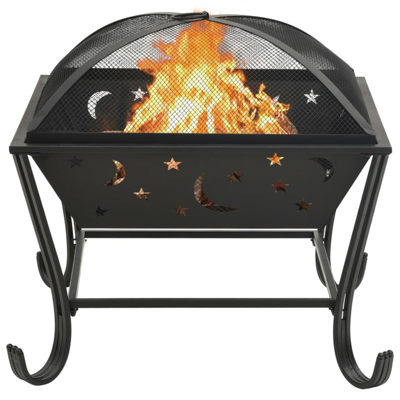 Fire Pit with Poker 24.4" XXL Steel