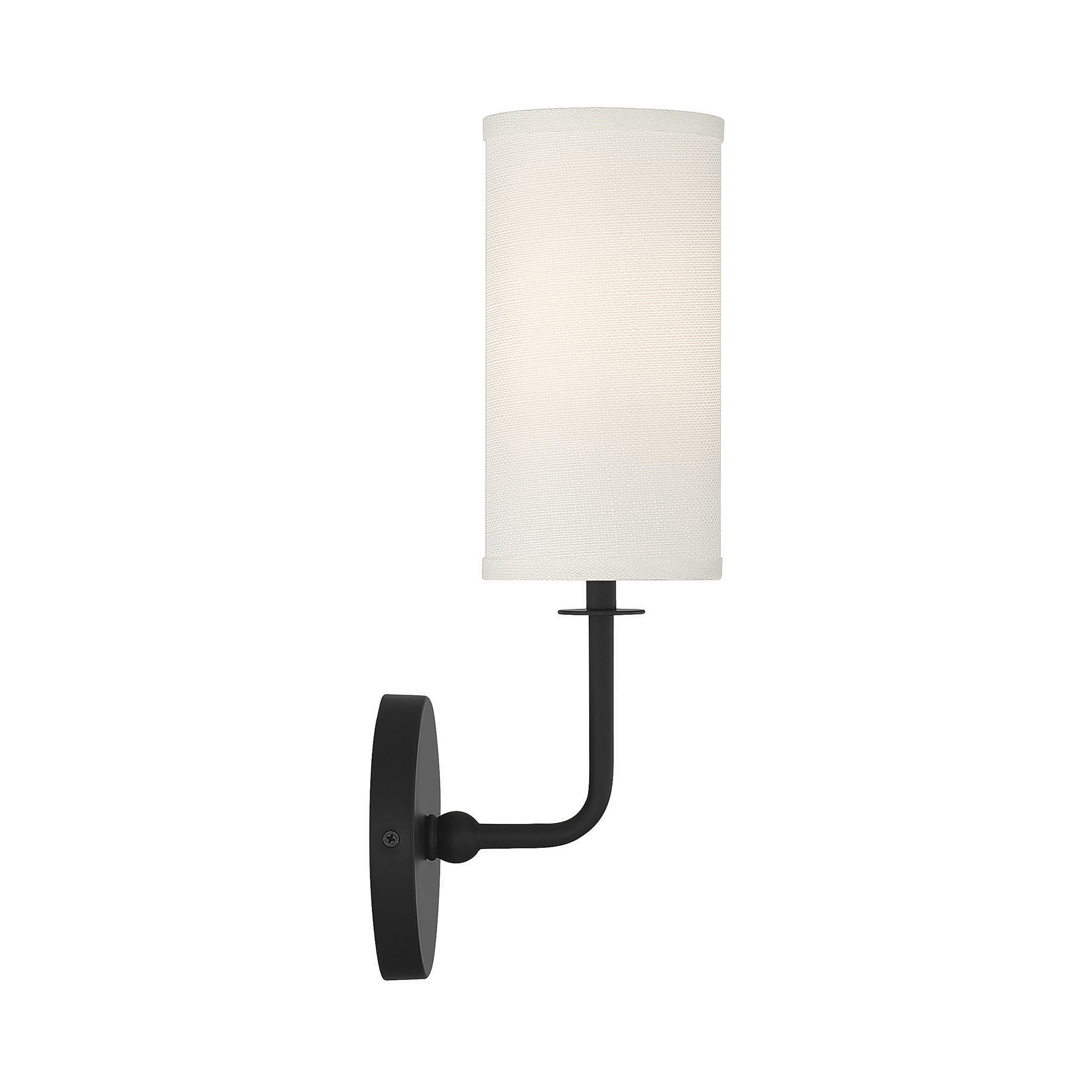 Jordan Single Light Steel Dimmable Armed Sconce, Black