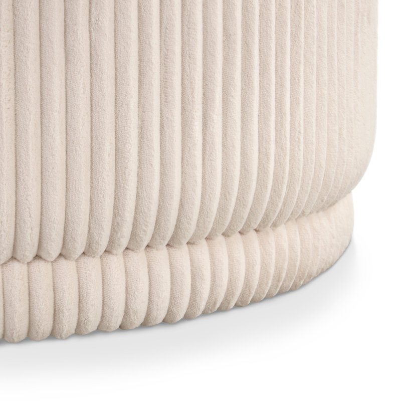 Bessler Gregory Ottoman With Hidden Storage And High Density Foam, Beige Pink