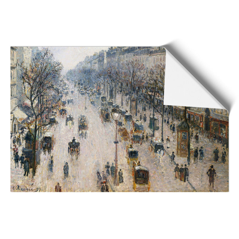 Boulevard Montmartre Vol.2 by Camille Pissarro - No Frame Painting, 42cm H x 59cm W x 0.1cm D