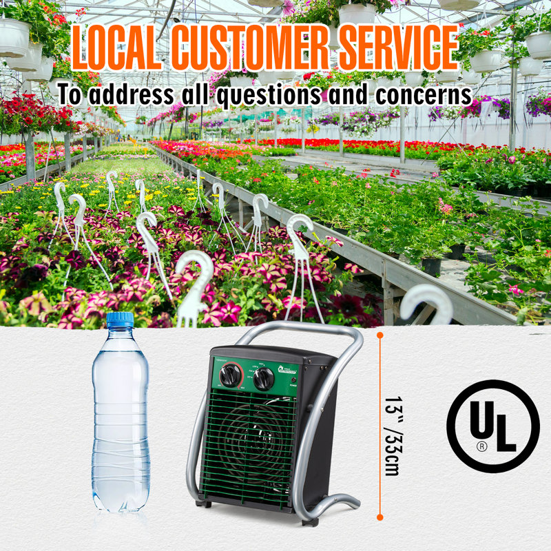 DR. INFRARED HEATER DR218-1500W Greenhouse Garage Workshop Infrared Heater, 1500-Watt, 3000 W / 220 V / 12.5 Amps