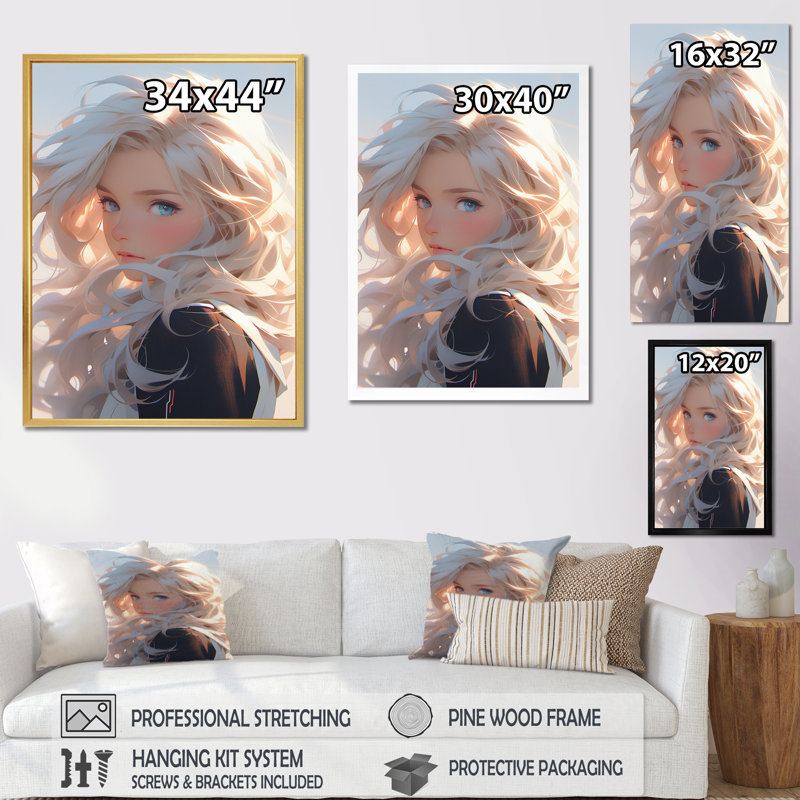 «Gorgeous Blonde Woman Portrait II», reproduction sur toile, H 32 po x l 24 po, Toile tendue