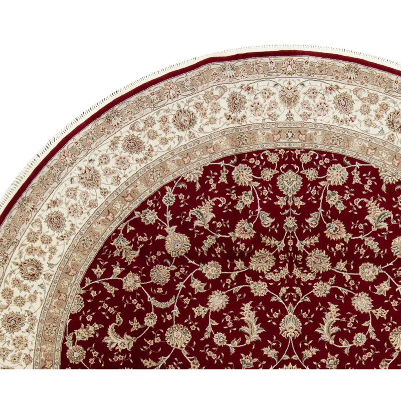 Tapis ivoire et vin de haute qualité noué à la main
