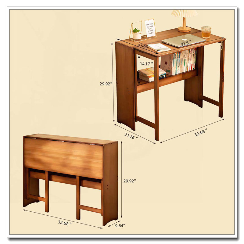 Table pliante en bambou, Brun