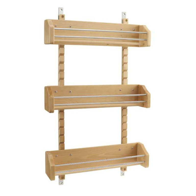 Rev-A-Shelf Adjustable 3-Shelf Cabinet Door Mount Spice Rack , 25" H x 16.13" W x 4" D