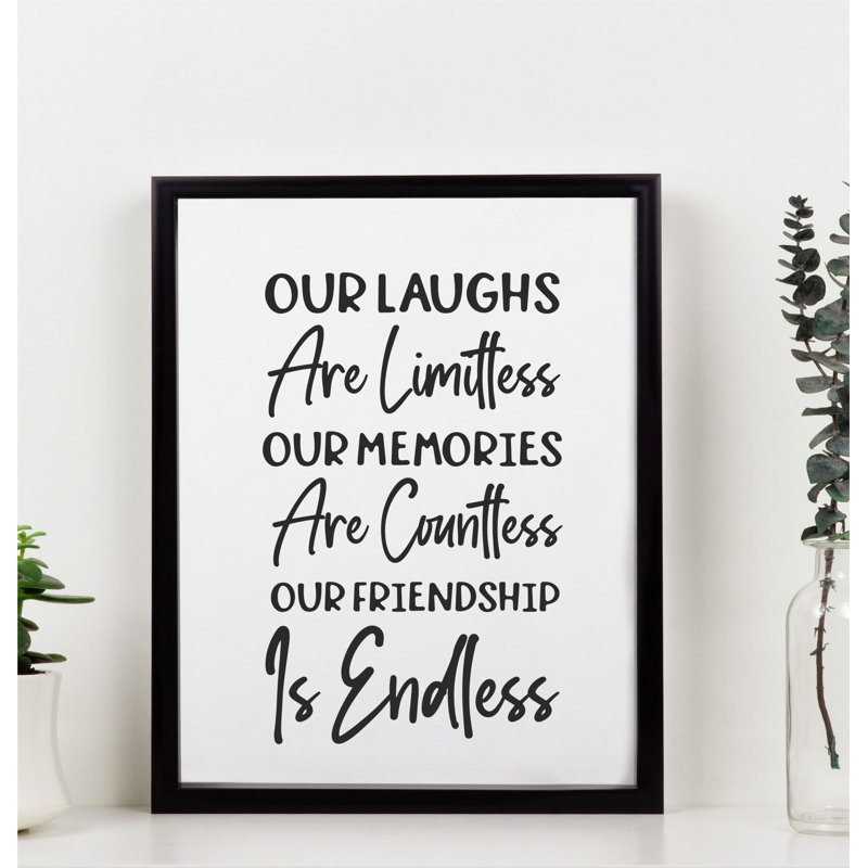 Friendship Quote - Print on Plastic / Acrylic