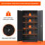 72" Heavy-Duty Metal Storage Cabinet with Lock - Black Garage Shelving Unit