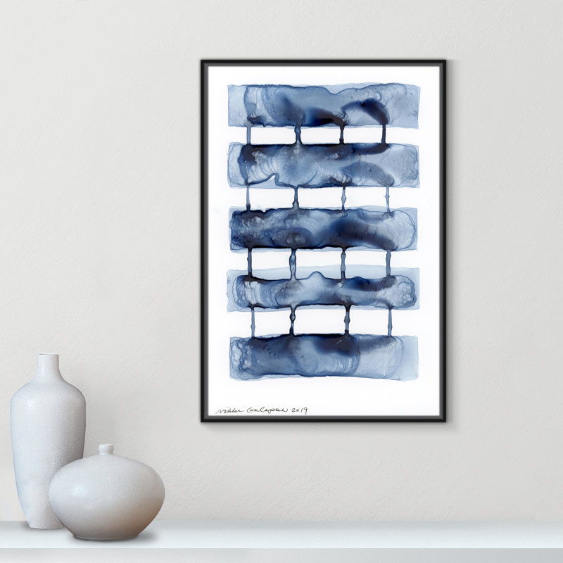 Gareth Stitched Together I by Nikki Galapon - Solid Wood Rectangle Print Single Piece Item on Canvas, Black Framed Canvas