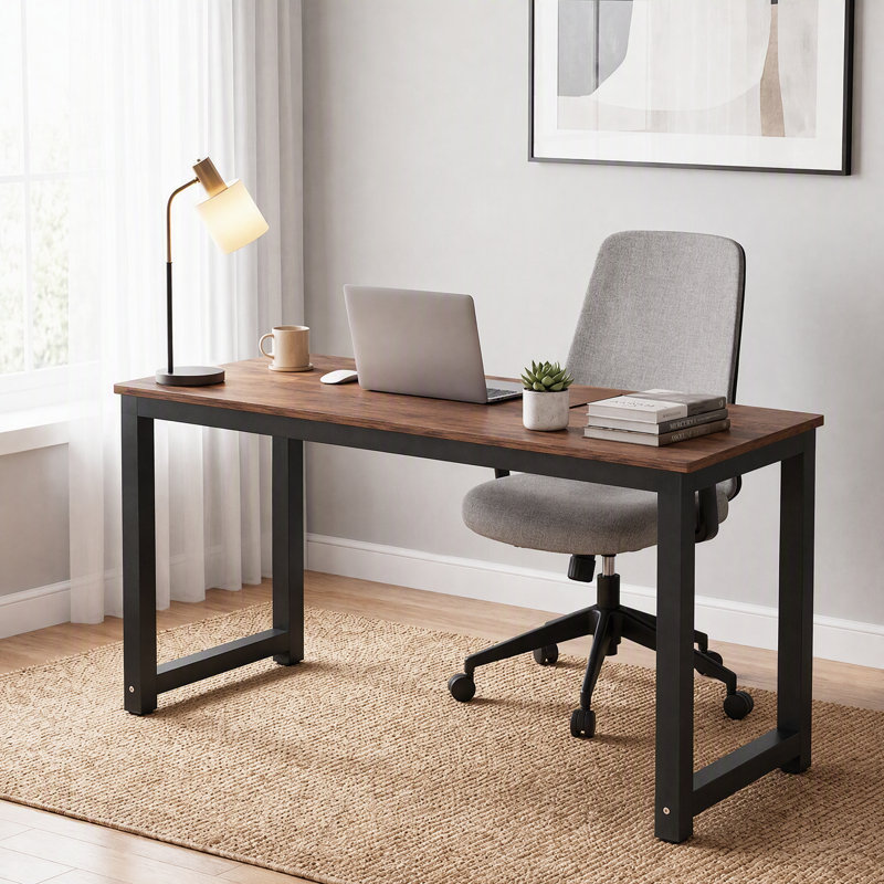 Bureau d'ordinateur 63 ", 63*23.6 inch, Brown+Black