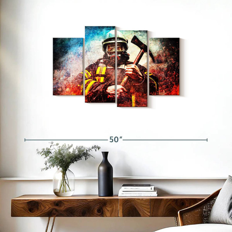 Lelar Masked Firefighter, 22'' H x 36'' W