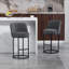 Ensemble de 2 tabourets de bar à hauteur de comptoir en lin Cool Grey Cool Grey