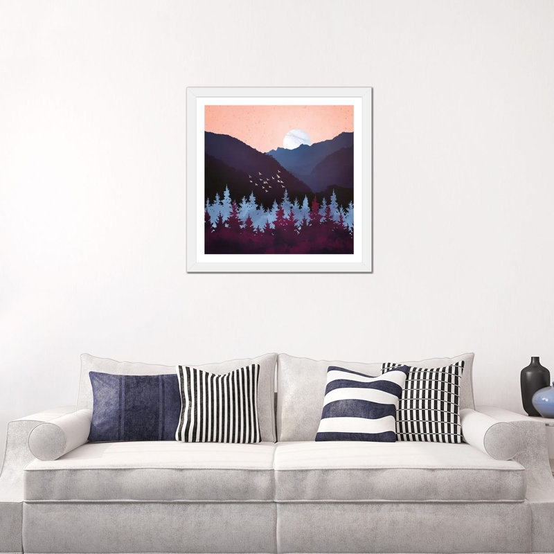 Mulberry Dusk - impression d'art graphique, Papier encadré blanc, Blanc, H 24 po x l 24 po x p 1 po