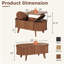 Table basse à plateau relevable avec rangement, table convertible cannelée moderne de 31,5 pouces avec compartiments cachés pour le salon-601928758
