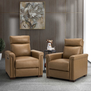 Fauteuil inclinable en cuir véritable 36,02 po Adela