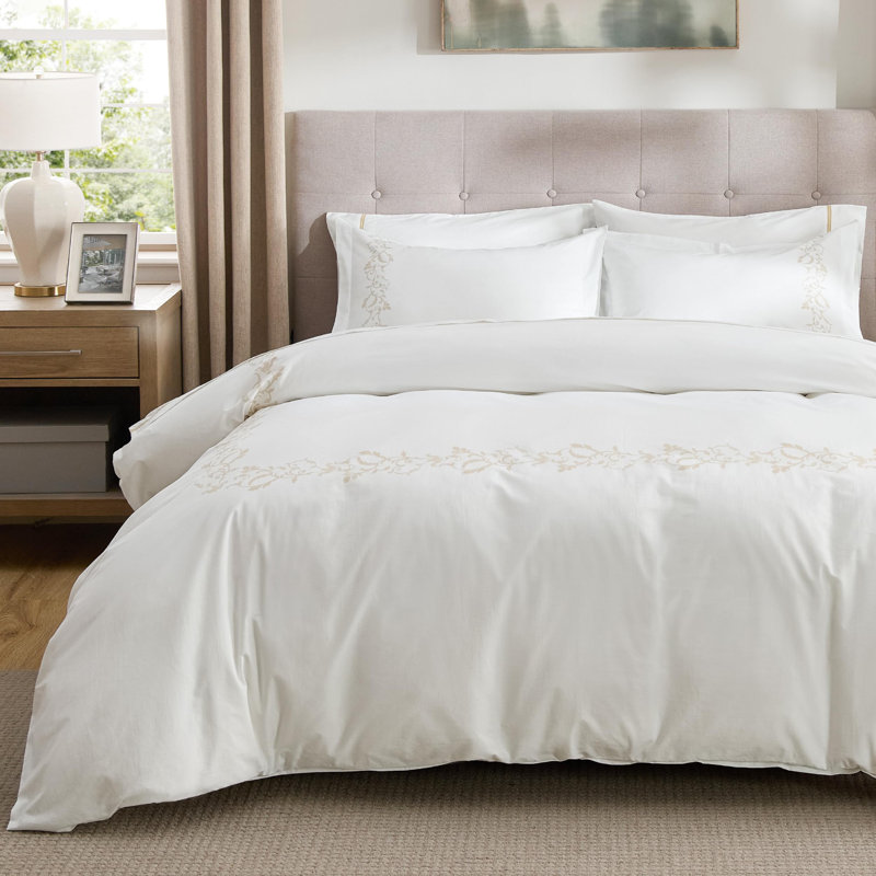 Bedsure Luxury Hotel Duvet Cover, 100% Cotton Rope Weave Bedding Set, Includes 1 Duvet Cove with Hidden Zipper & 2 Pillow Shams, Linen, Comforter Sold Separately