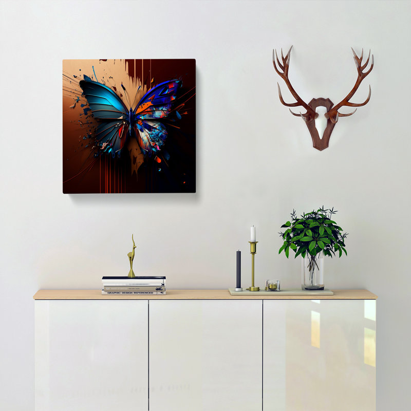 Butterfly Abstract Art - Print, 35cm H x 35cm W x 3cm D