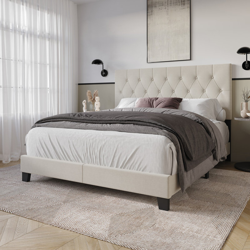 Ambrey Upholstered Standard Bed, Warm Gray, Full