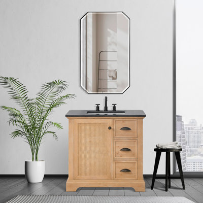 Synder 36'' Free Standing Single Bathroom Vanity with Top with Mirror -  Red Barrel StudioÂ®, 1802A7B4138F4E8E840F5CCAE6707B75