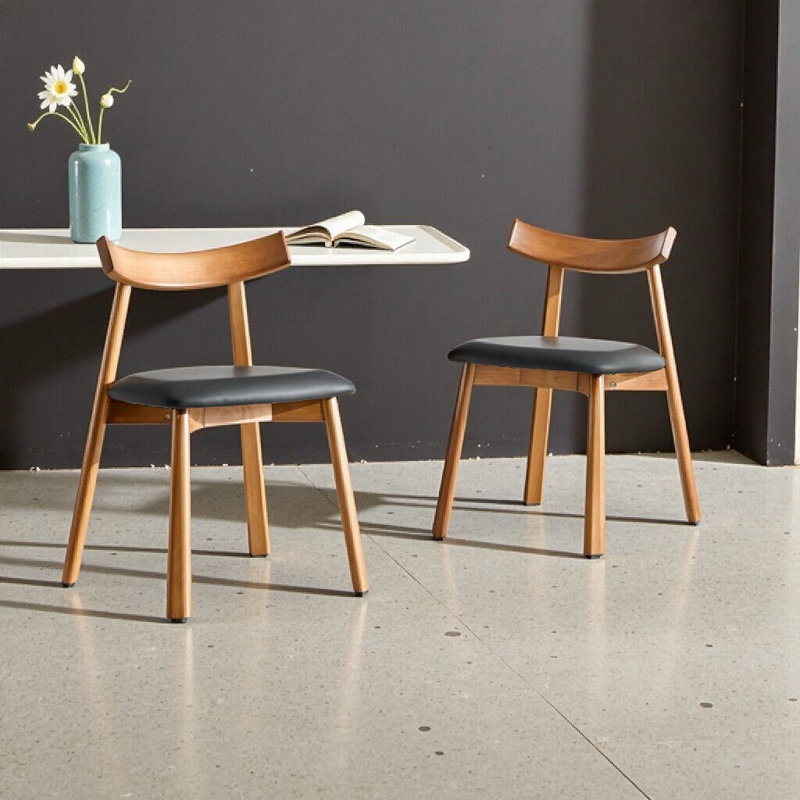 Ensemble de 2 chaises de salle à manger en bois massif avec coussins en polyuréthane, dossier ergonomique, usage domestique