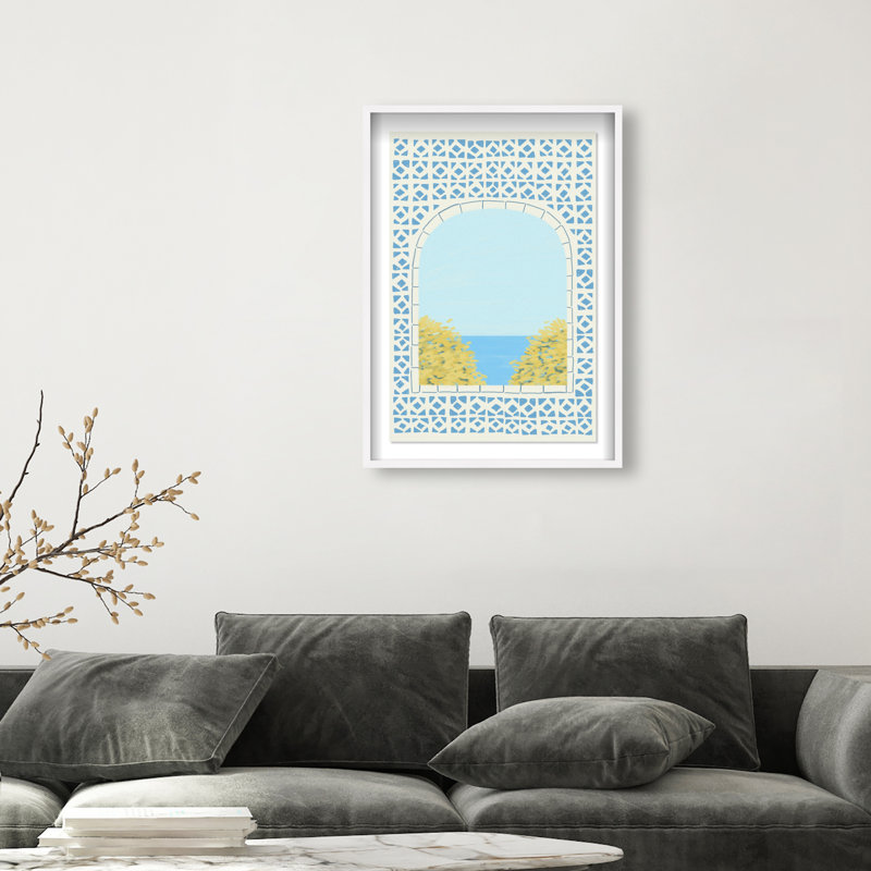 Mediterranean Window II Print by Oliver Gal, 37.5"H x 25.5"W, White Shadowbox