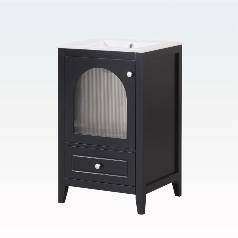 20" Bathroom Vanity with Sink, Black