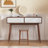 Entryway Table With 2 Carved Panel Drawers, Console Table With Storage Space And Wood Legs,Sofa Table Behind Couch