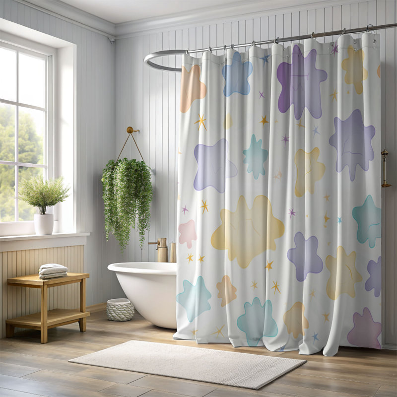 Cute Shades - Rideau de douche Premium, L 71 po x L 74 po