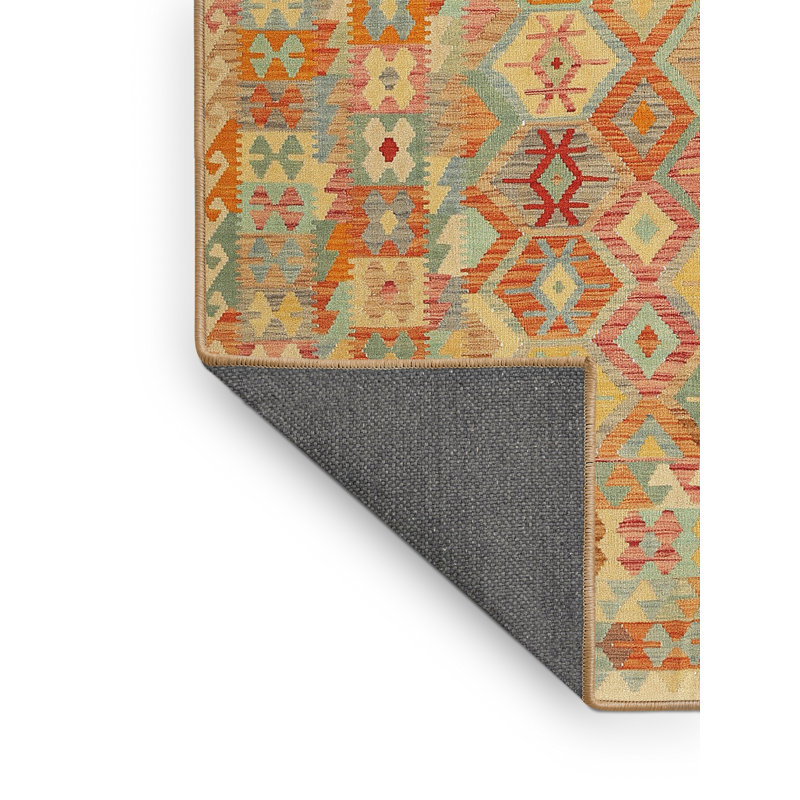Tapis orange/jaune/vert contemporain, Rectangle 8 pi x 12 pi