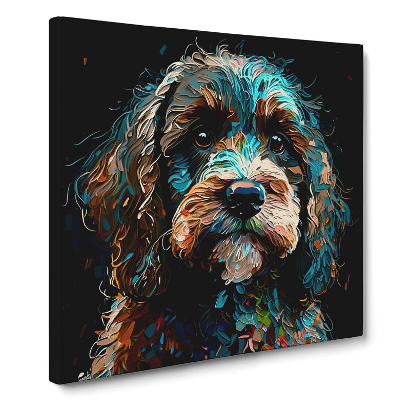 Cockapoo Palette Knife Painting No.1 - Wrapped Canvas