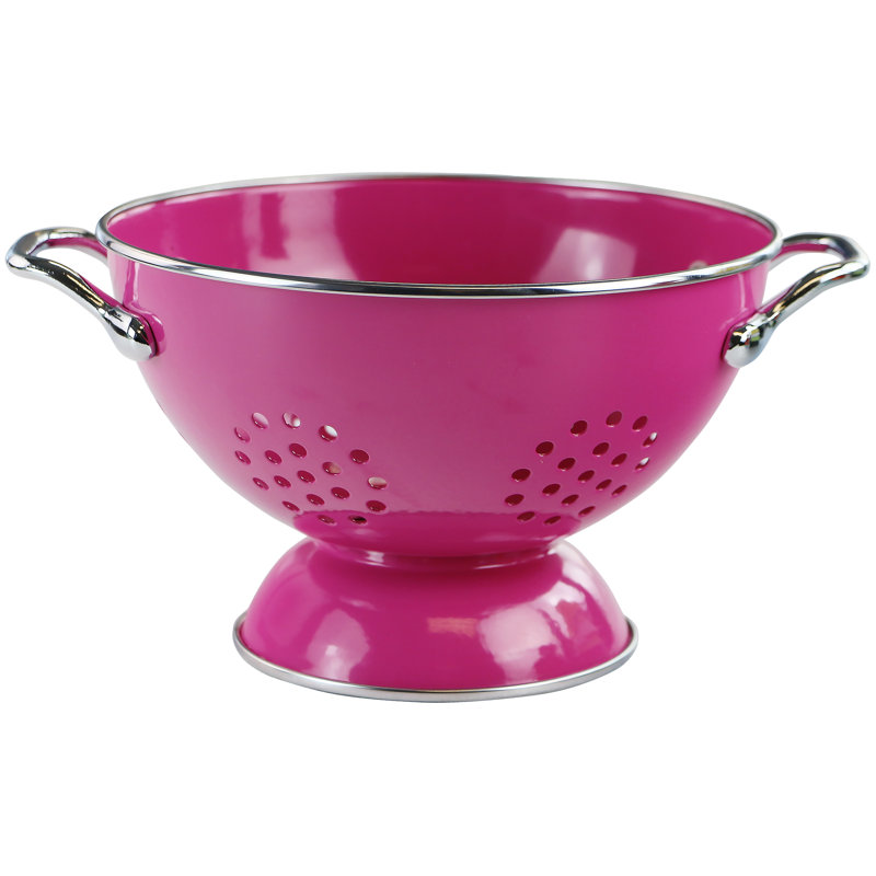 Prep & Savour Adame Steel Colander, Pink, 3 QT
