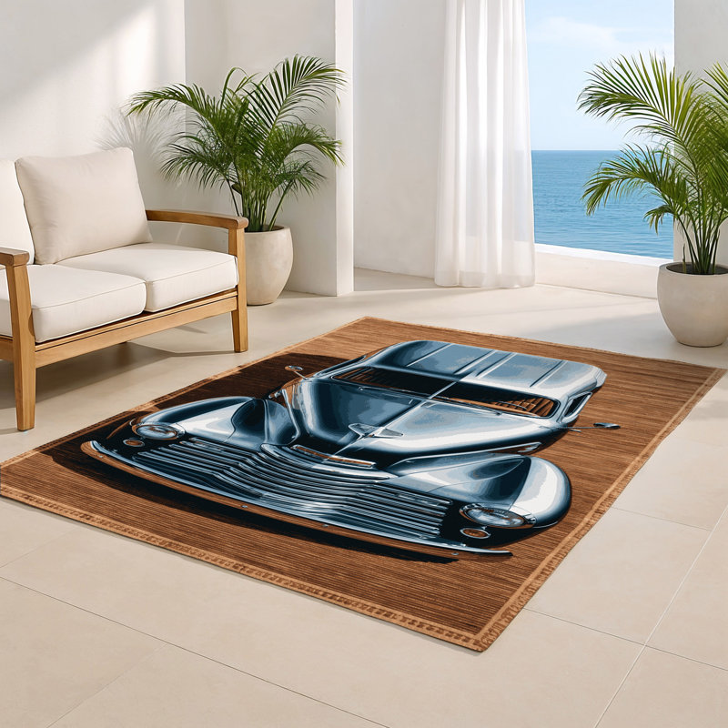 Tapis intérieur et extérieur brun Transport, Rectangulaire 8 pi x 10 pi