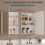 Armoire à pharmacie de salle de bain avec miroir, montage encastré ou en surface, tablettes réglables en verre trempé, rangement grande capacité, porte réversible, blanc, l 20 po x H 28 po-428814978-428814979