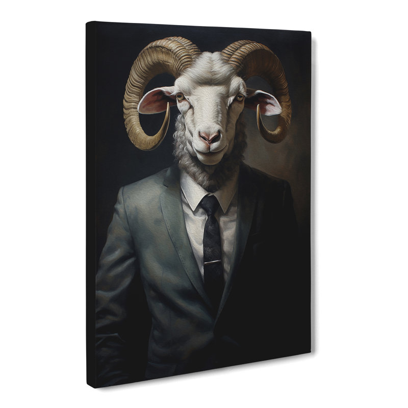 Ram Sheep In A Suit No.2 - Print, 76cm H x 50cm W x 3cm D