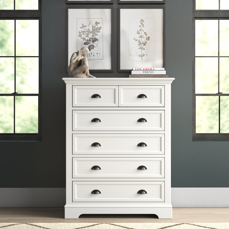 Huey 41.75'' W 6 - Drawer Dresser, White