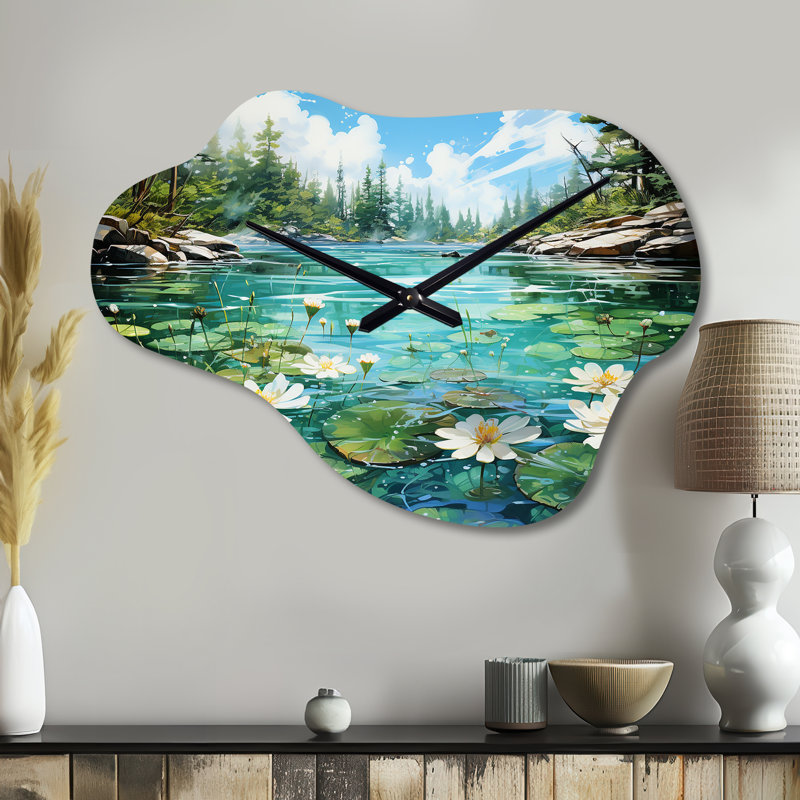 Canada Lakeside Tranquility I - horloge murale en métal Canada, Petit