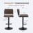 Adjustable PU Leather Bar Stool with Backrest, Footrest & 16" Stable Base-1715576814