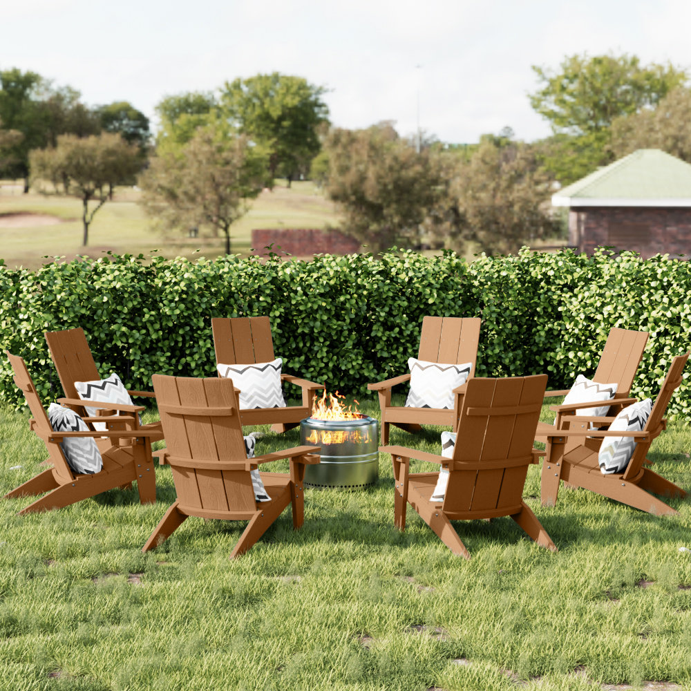 All Weather Outdoor Plastic Adirondack Chair (set of 8) Lazio 