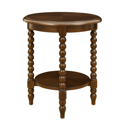 Philippe Round End Table With Shelf Brown