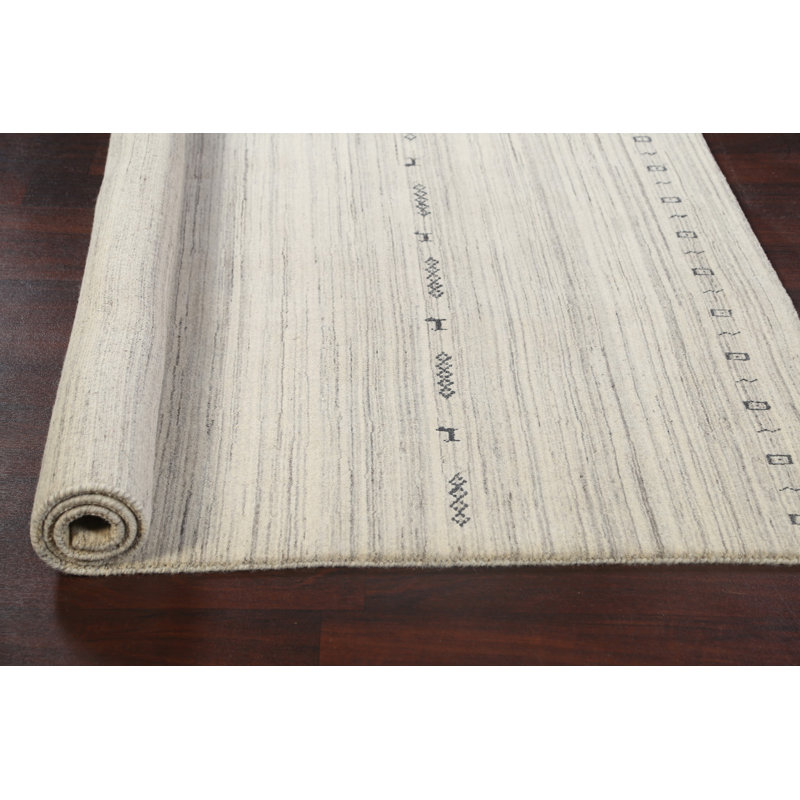 One-of-a-Kind 4'6" X 6'5" New Age Wool Area Rug in Ivory