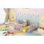 Structure de lit polyvalente en métal avec clôture et porte ouverte, idéale pour les chambres d'enfants et divers styles de décoration intérieure-1765527619