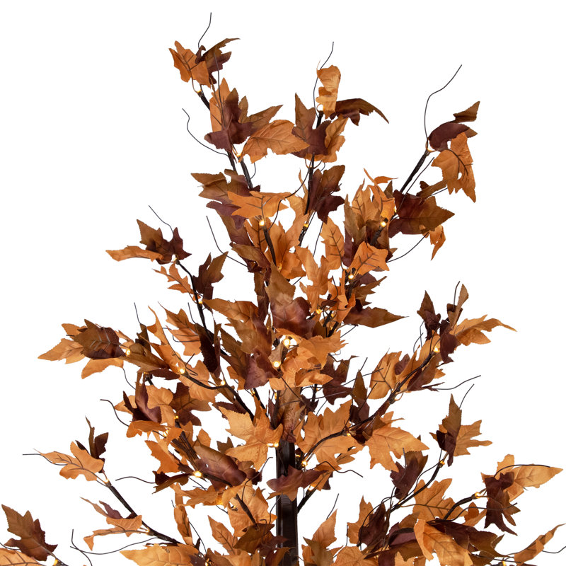 6' Warm White LED Lighted Fall Maple Tree with Bendable Branches